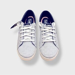 Keds Women’s Vollie II Stripe Sneaker | Size 9 1/2 M | Blue | Ortholite | $35.00
